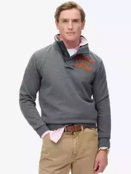 Толстовка Superdry Vintage Athletic Henley, цвет charcoal/marl