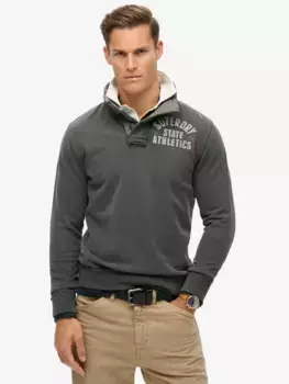 Толстовка Superdry Vintage Athletic Henley, цвет washed/black