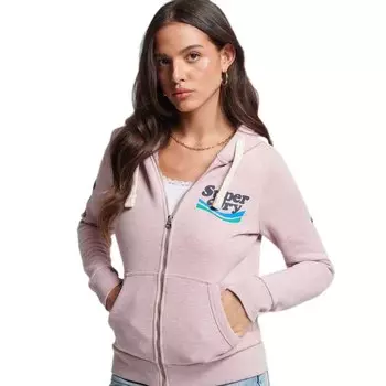 Толстовка Superdry Vintage Cooper Nostalgia Full Zip, розовый