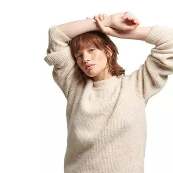 Толстовка Superdry Vintage Essential Rib, бежевый