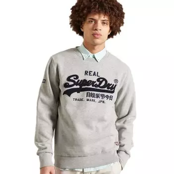 Толстовка Superdry Vintage Logo Chenille, серый