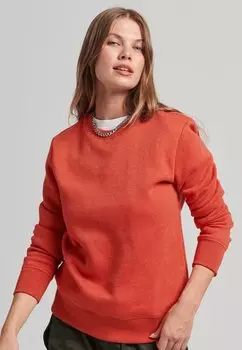 Толстовка Superdry Vintage Logo Crew, меланж ярко-оранжевый