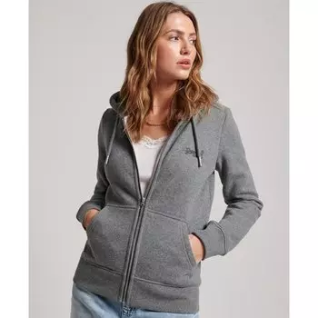 Толстовка Superdry Vintage Logo Emb Full Zip, серый