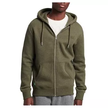 Толстовка Superdry Vintage Logo Emb Hood Full Zip, зеленый