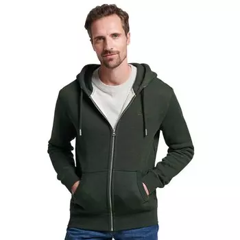 Толстовка Superdry Vintage Logo Embroidered Full Zip, зеленый