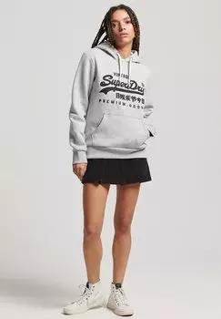 Толстовка Superdry VINTAGE LOGO SCRIPTED COLLEGIATE, цвет athletic grey marl