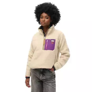 Толстовка Superdry Vintage Retro half zip, бежевый