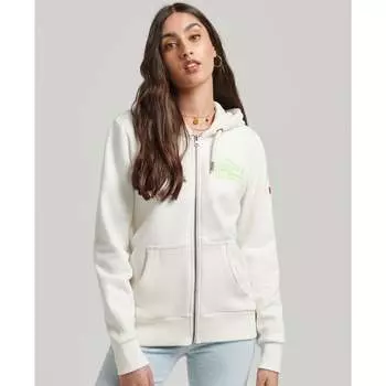 Толстовка Superdry Vintage Vl Neon Full Zip, бежевый