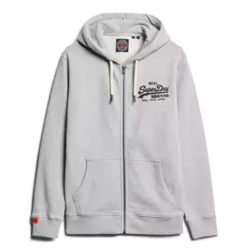 Толстовка Superdry Vl Embroidered full zip, серый