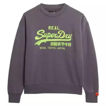 Толстовка Superdry Vl Neon Loose, серый