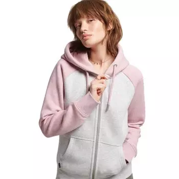 Толстовка Superdry Vle Baseball Hood Full Zip, серый