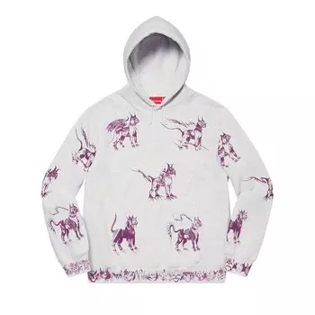 Толстовка Supreme Animals Hooded Sweatshirt Ash Grey, серый