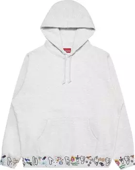 Толстовка Supreme AOI Icons Hooded Sweatshirt 'Ash Grey', серый