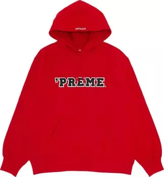Толстовка Supreme 'Preme Hooded Sweatshirt 'Red', красный