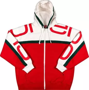 Толстовка Supreme Big Logo Paneled Zip Up Hooded Sweatshirt 'Red', красный