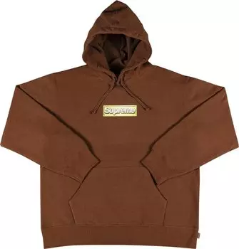 Толстовка Supreme Bling Box Logo Hooded Sweatshirt 'Dark Brown', коричневый