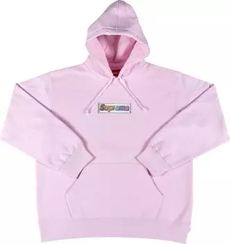 Толстовка Supreme Bling Box Logo Hooded Sweatshirt 'Light Pink', розовый