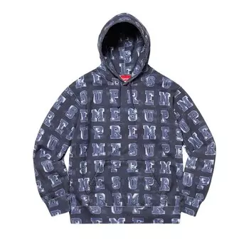 Толстовка Supreme Blocks Hooded Sweatshirt Navy, синий