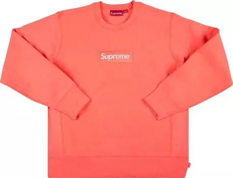 Толстовка Supreme Box Logo Crewneck 'Fluorescent Pink', розовый