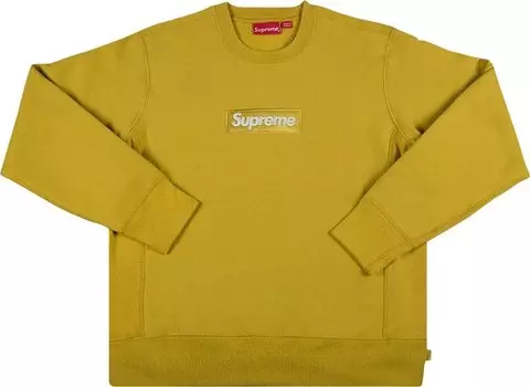 Толстовка Supreme Box Logo Crewneck 'Mustard', желтый