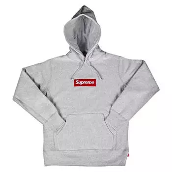 Толстовка Supreme Box Logo Hooded, серый