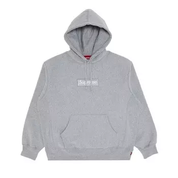 Толстовка Supreme Box Logo Hooded Sweatshirt Heather Grey, серый