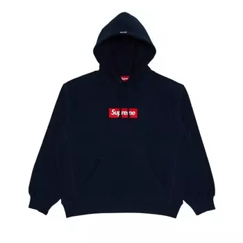 Толстовка Supreme Box Logo Hooded Sweatshirt Navy, синий