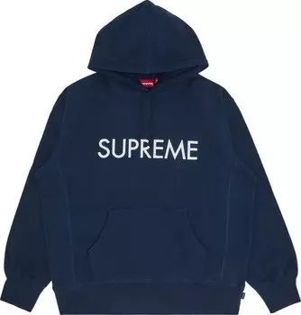 Толстовка Supreme Capital Hooded Sweatshirt 'Navy', синий