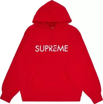 Толстовка Supreme Capital Hooded Sweatshirt 'Red', красный
