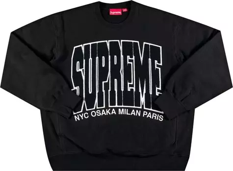 Толстовка Supreme Cities Arc Crewneck 'Black', черный