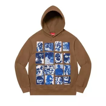 Толстовка Supreme Collage Grid Hooded Sweatshirt Olive Brown, коричневый