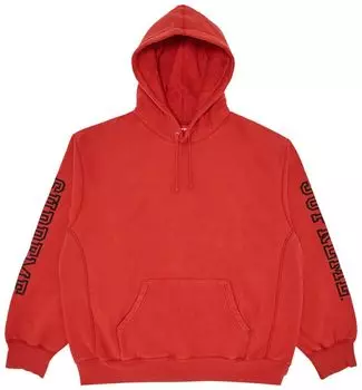 Толстовка Supreme Collegiate Sleeve Hooded Sweatshirt 'Burnt Red', красный