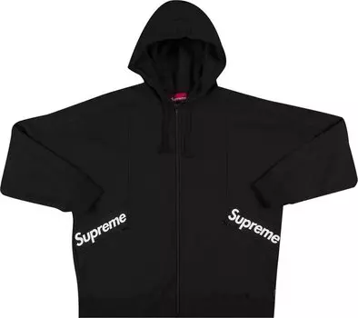Толстовка Supreme Color Blocked Zip Up Hooded Sweatshirt 'Black', черный