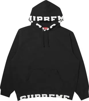 Толстовка Supreme Cropped Logos Hooded Sweatshirt 'Black', черный
