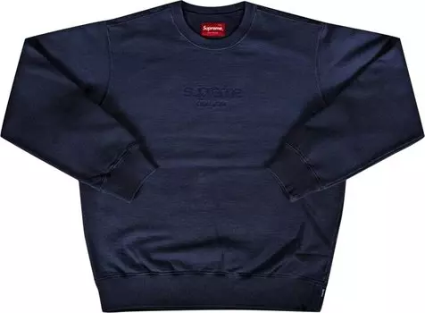 Толстовка Supreme Dipped Crewneck 'Navy', синий