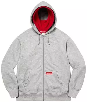 Толстовка Supreme Double Hood Facemask Zip Up Hooded Sweatshirt 'Heather Grey', серый