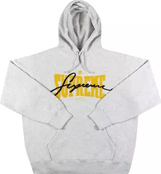Толстовка Supreme Embroidered Chenille Hooded Sweatshirt 'Ash Grey', серый