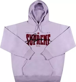 Толстовка Supreme Embroidered Chenille Hooded Sweatshirt 'Pale Purple', фиолетовый