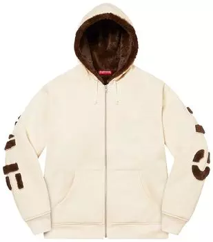 Толстовка Supreme Faux Fur Lined Zip Up Hooded Sweatshirt 'Natural', кремовый