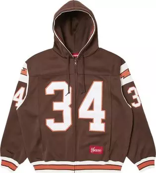 Толстовка Supreme Football Zip Up Hooded 'Brown', коричневый