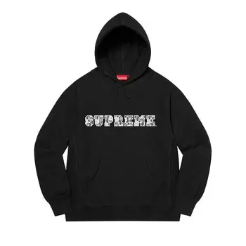 Толстовка Supreme Lace Hooded Sweatshirt Black, черный