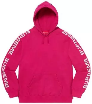 Толстовка Supreme Metallic Rib Hooded Sweatshirt 'Fuchsia', розовый