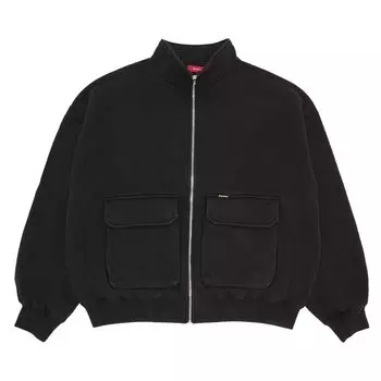 Толстовка Supreme на молнии с карманами-карго, цвет Черный