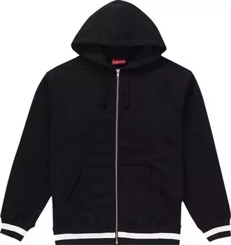 Толстовка Supreme Old English Stripe Zip Up Hooded Sweatshirt 'Black', черный