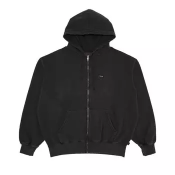 Толстовка Supreme Overdyed Small Box Zip Up Hooded Sweatshirt, черный