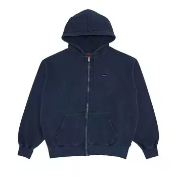 Толстовка Supreme Overdyed Small Box Zip Up Hooded Sweatshirt, синий