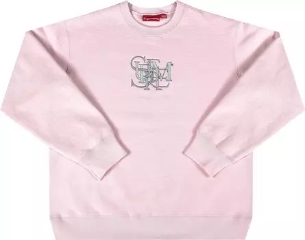 Толстовка Supreme Overlap Crewneck 'Light Pink', розовый