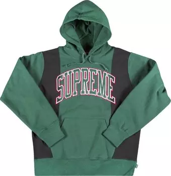 Толстовка Supreme Paneled Arc Hooded Sweatshirt 'Green', зеленый