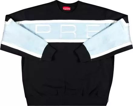 Толстовка Supreme Paneled Crewneck 'Black', черный