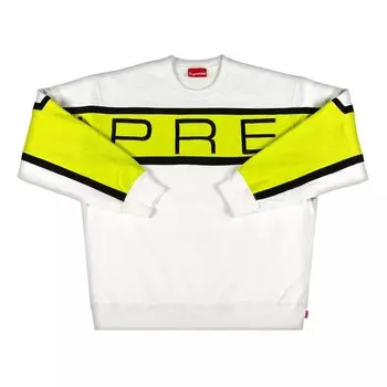 Толстовка Supreme Paneled Crewneck 'White', белый